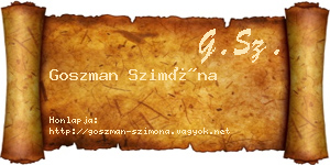 Goszman Szimóna névjegykártya